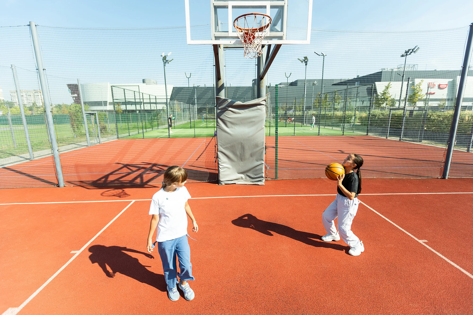 children schoolchildren playing a match about bas