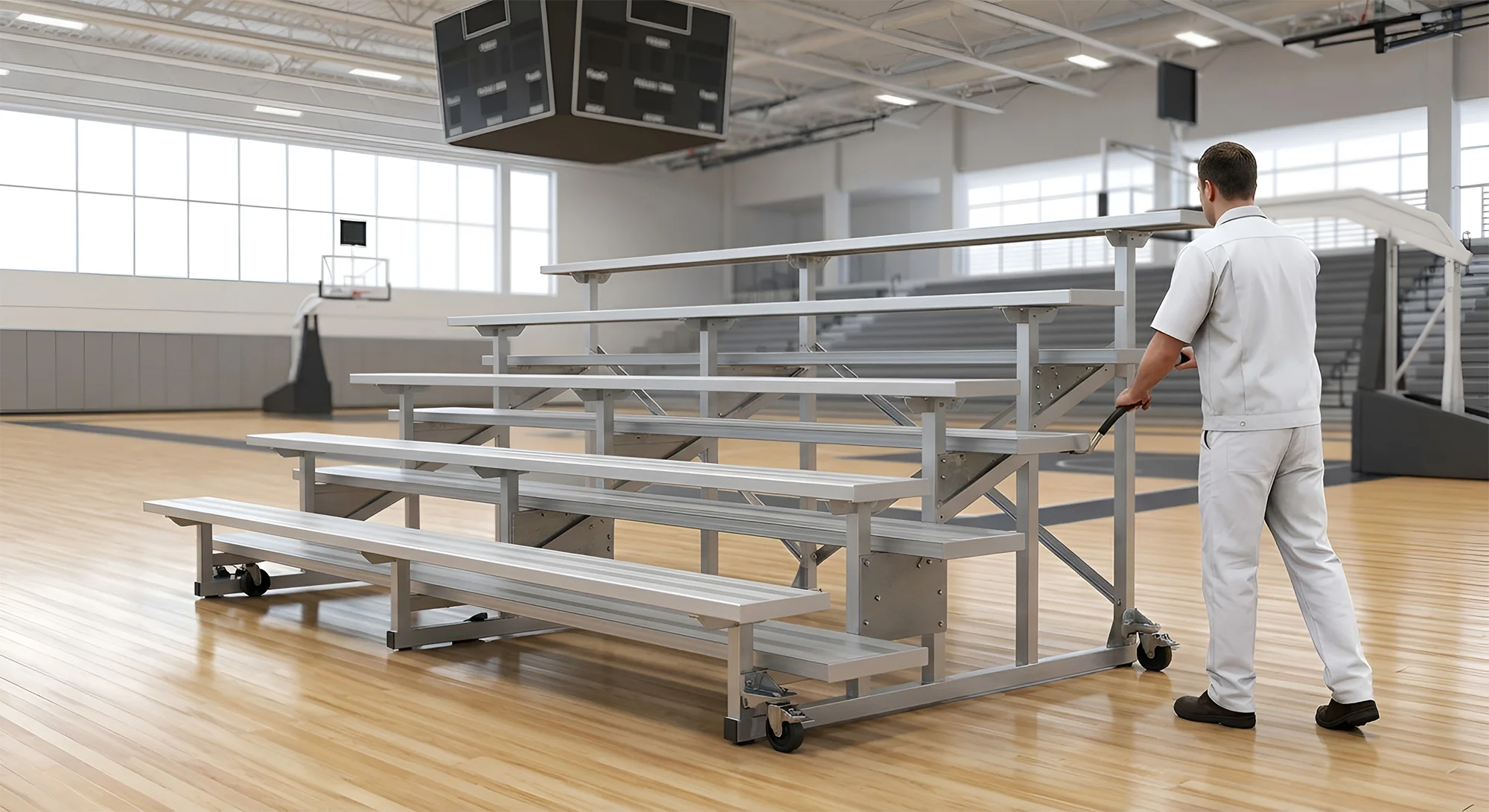 Heavy Duty Tilt and Roll Bleachers image