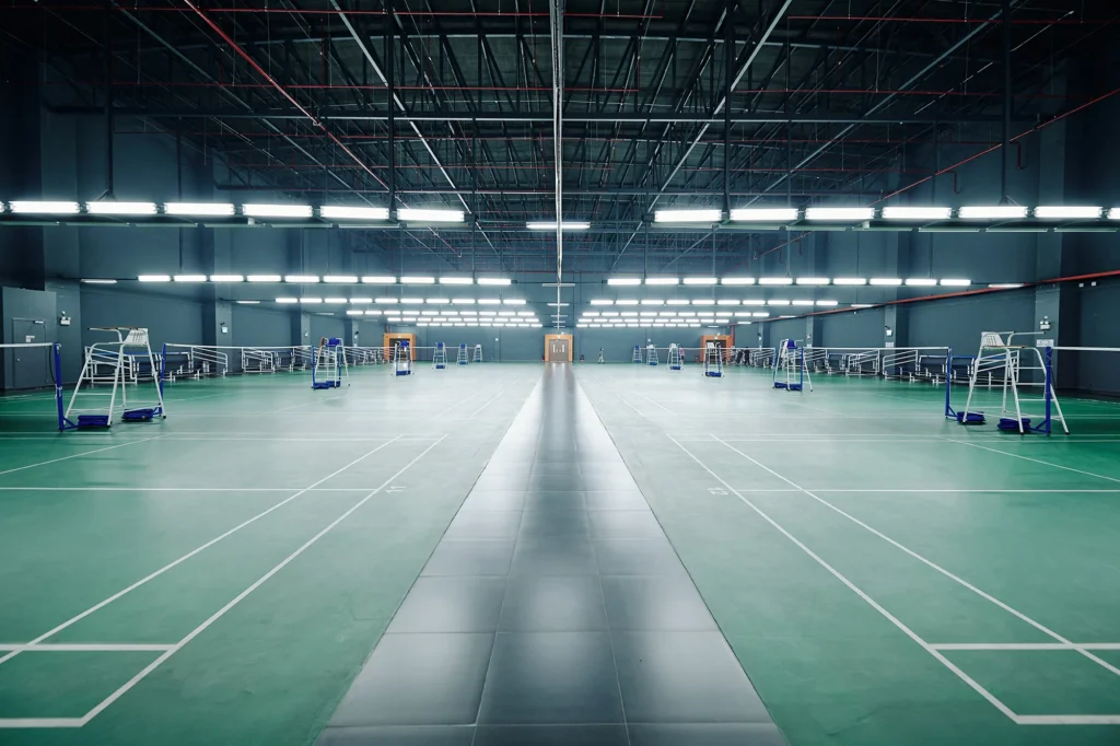 empty gymnasium with courts