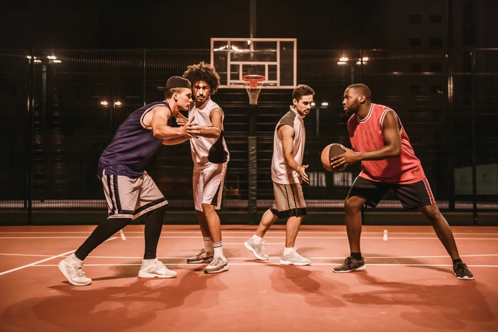 guys playing basketball