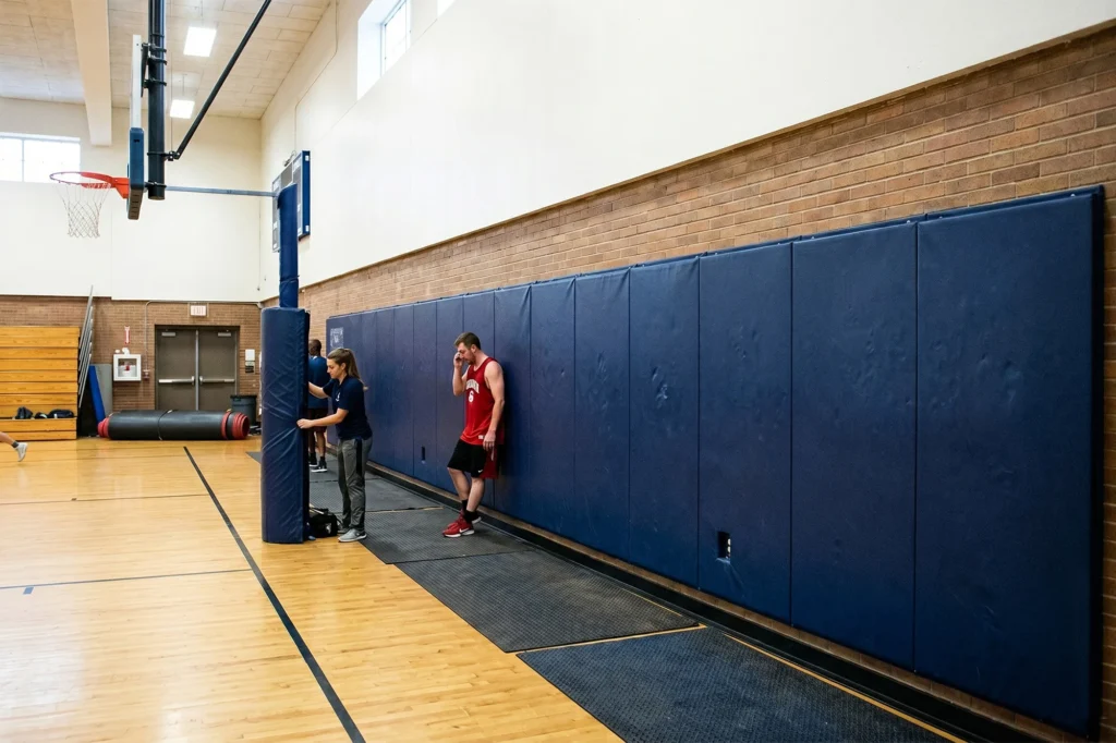 gym wall padding banner