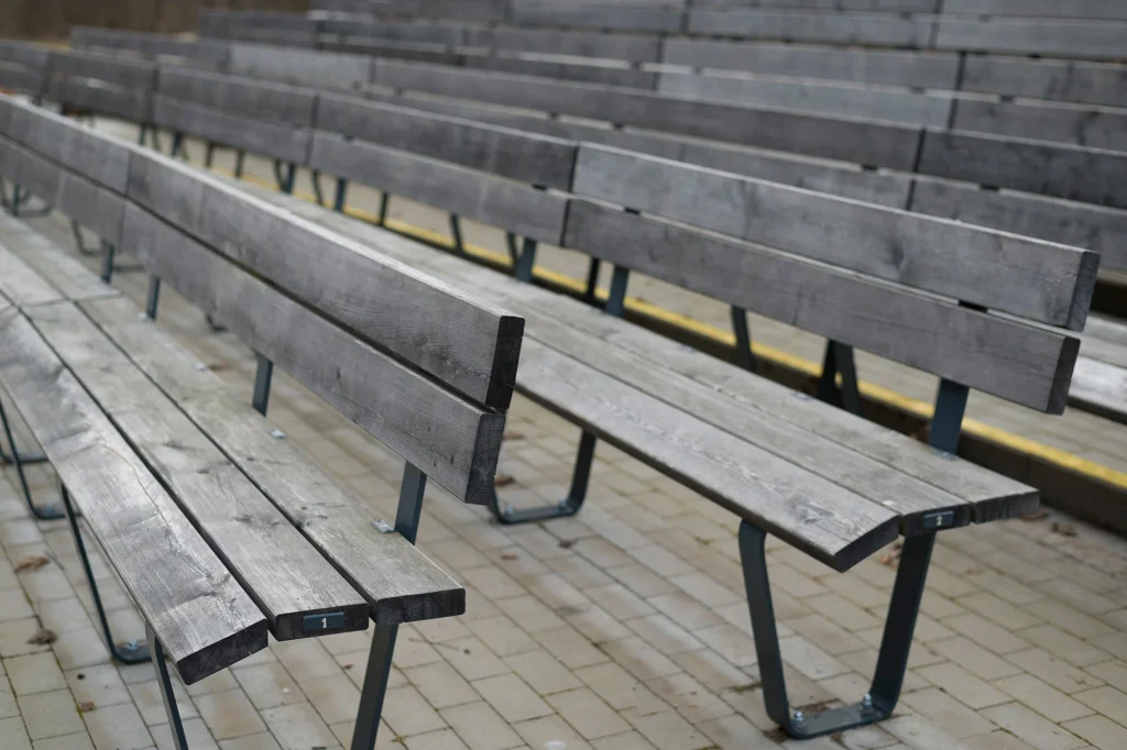 open air stage and seating for the audience rows