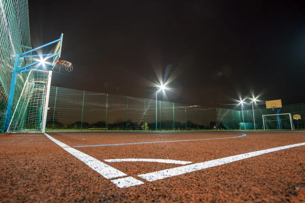 outdoors mini football and basketball court